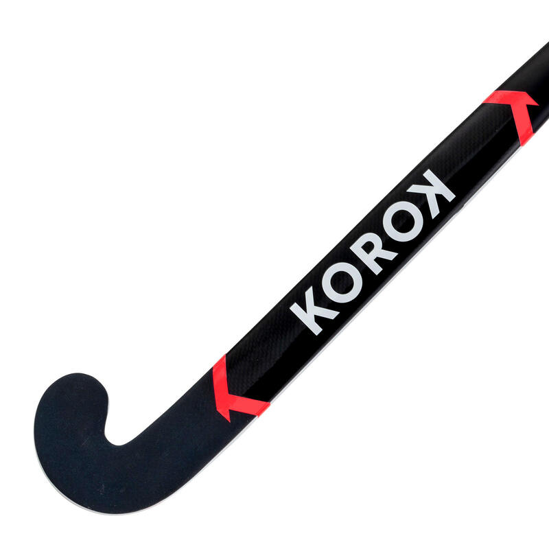 Hockeystick voor expert volwassenen low bow 95% carbon FH995 wit/roze