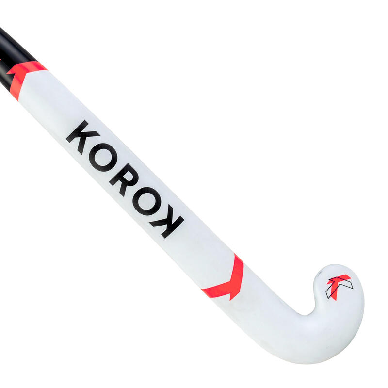 Hockeystick voor expert volwassenen low bow 95% carbon FH995 wit/roze