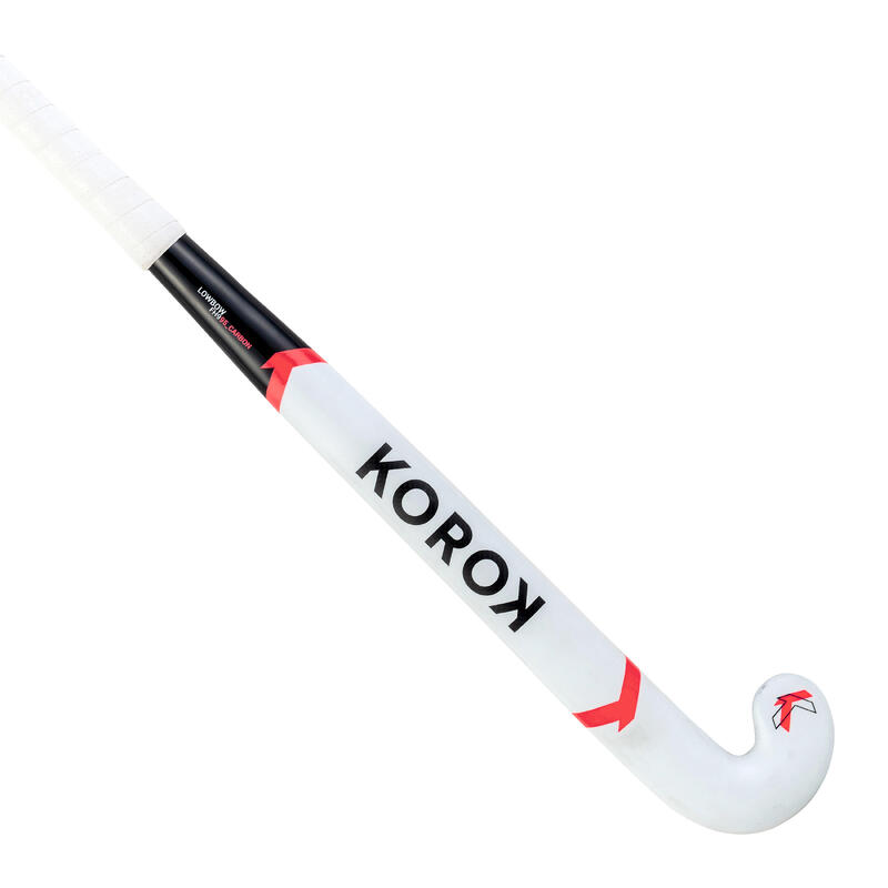 Stick de hockey sur gazon adulte expert low bow 95% carbone FH995 blanc rose