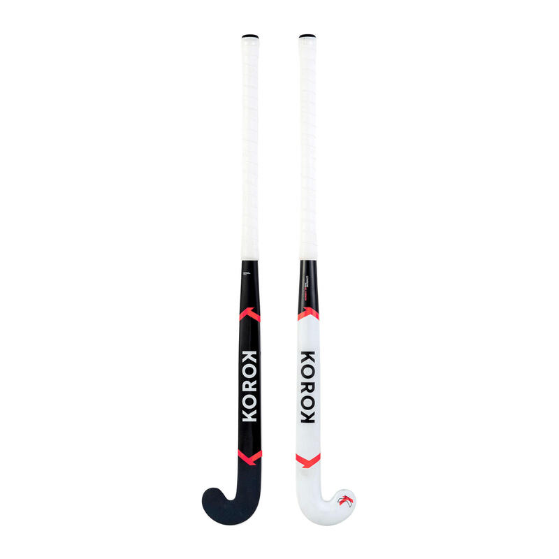 Hockeystick voor expert volwassenen low bow 95% carbon FH995 wit/roze