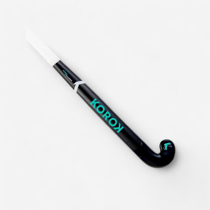 Crosă din 95% Carbon Hochei pe iarbă FH995 Mid bow Negru-Turcoaz Adulţi