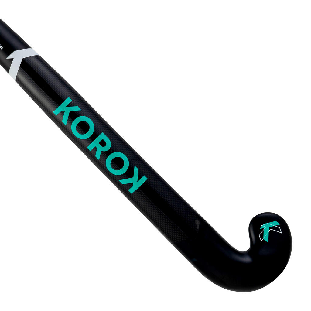 Adult Advanced Field Hockey 95% Carbon Mid Bow Stick FH995 - Black/Turquoise