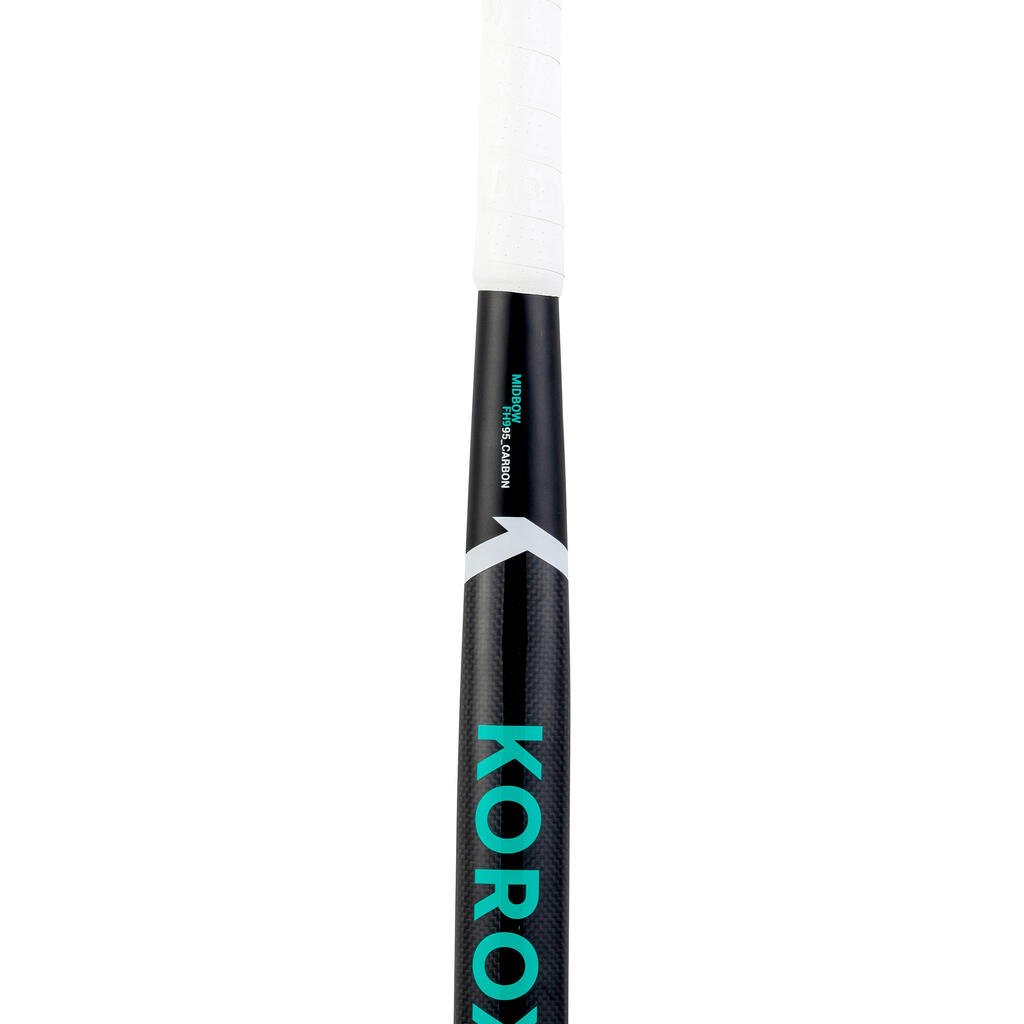 Adult Advanced Field Hockey 95% Carbon Mid Bow Stick FH995 - Black/Turquoise