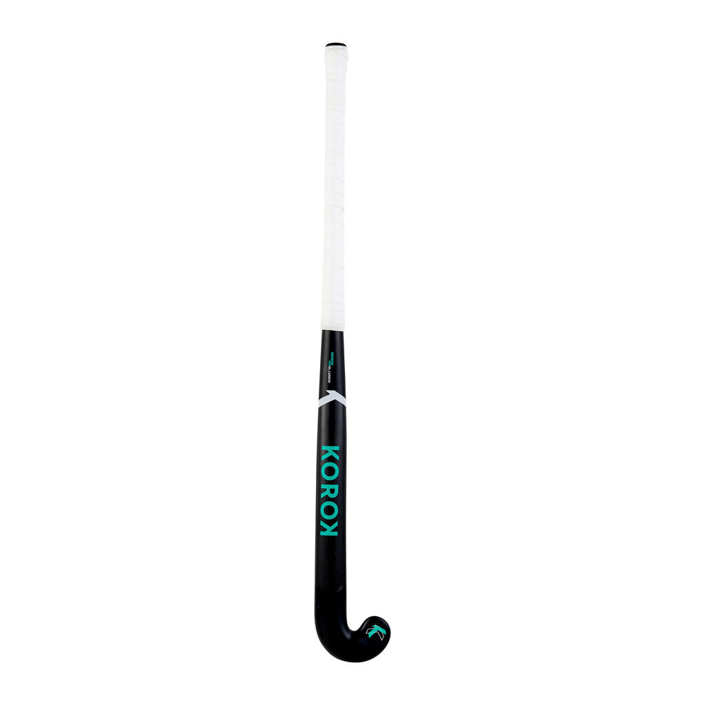 Adult Advanced Field Hockey 95% Carbon Mid Bow Stick FH995 - Black/Turquoise