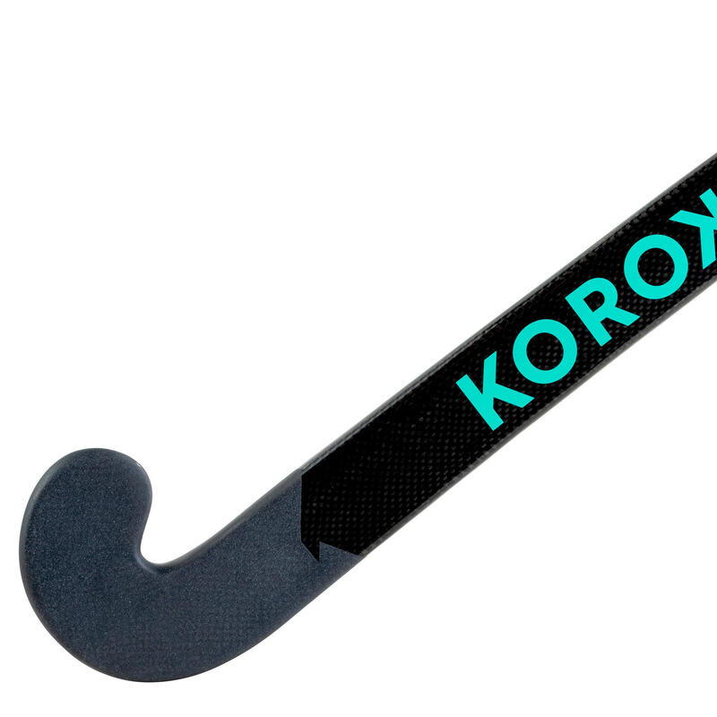 Hockeystick voor expert volwassenen mid bow 95% carbon FH995 zwart/turquoise