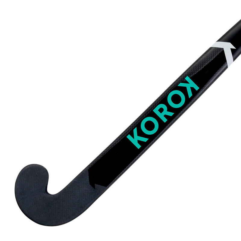 Hockeystick voor expert volwassenen mid bow 95% carbon FH995 zwart/turquoise