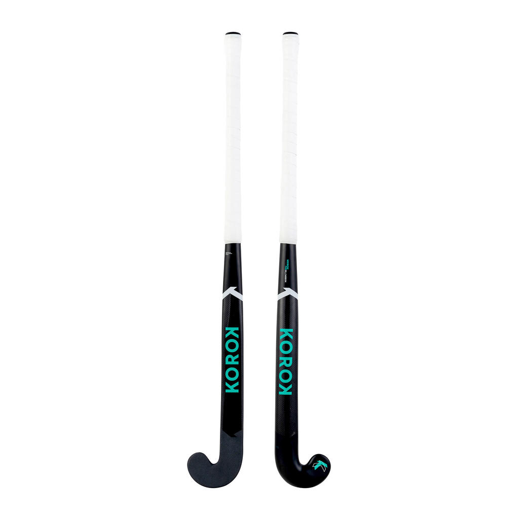 Adult Advanced Field Hockey 95% Carbon Mid Bow Stick FH995 - Black/Turquoise