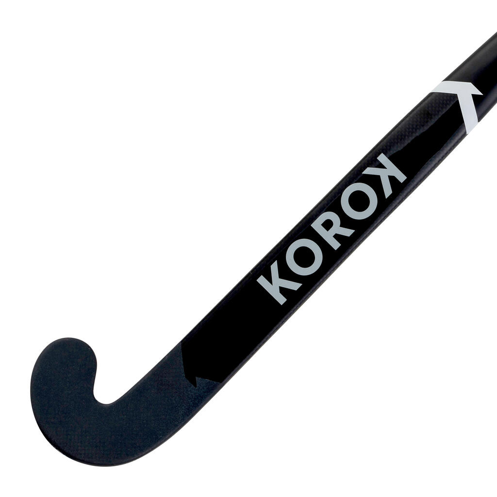 Feldhockeyschläger FH995 XLow Bow 95% Carbon Erwachsene schwarz/grau