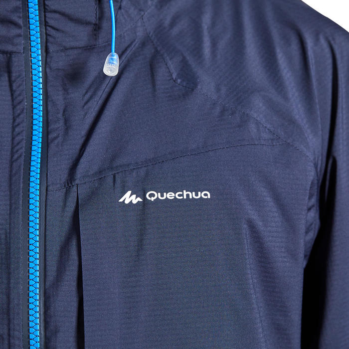Men S Waterproof Fast Hiking Jacket Fh500 Helium Rain Aniseed Decathlon