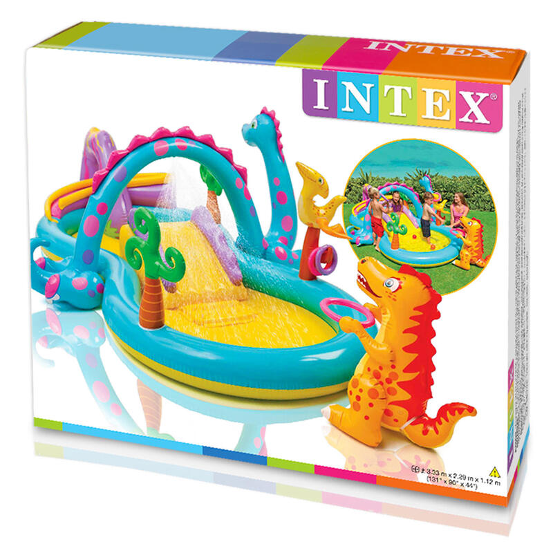 Piscina Hinchable Desmontable Centro de Juegos Dinosaurio para Niños MK INTEX