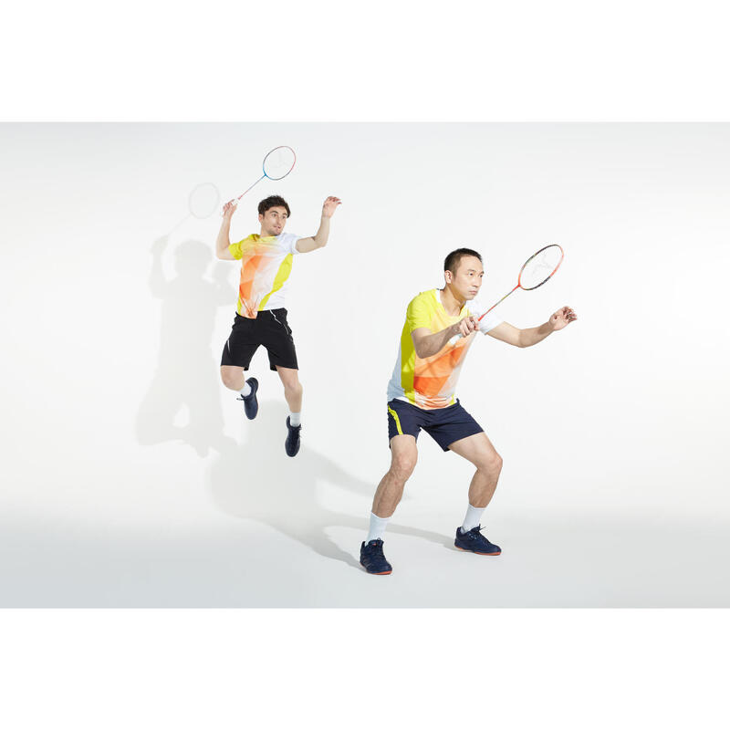 PÁNSKÉ BADMINTONOVÉ BOTY BS590 MAX CONFORT MODRO-ORANŽOVÉ 