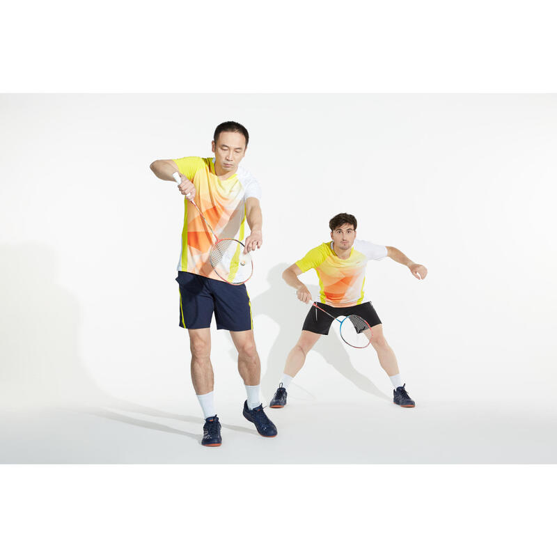 PÁNSKÉ BADMINTONOVÉ BOTY BS590 MAX CONFORT MODRO-ORANŽOVÉ 