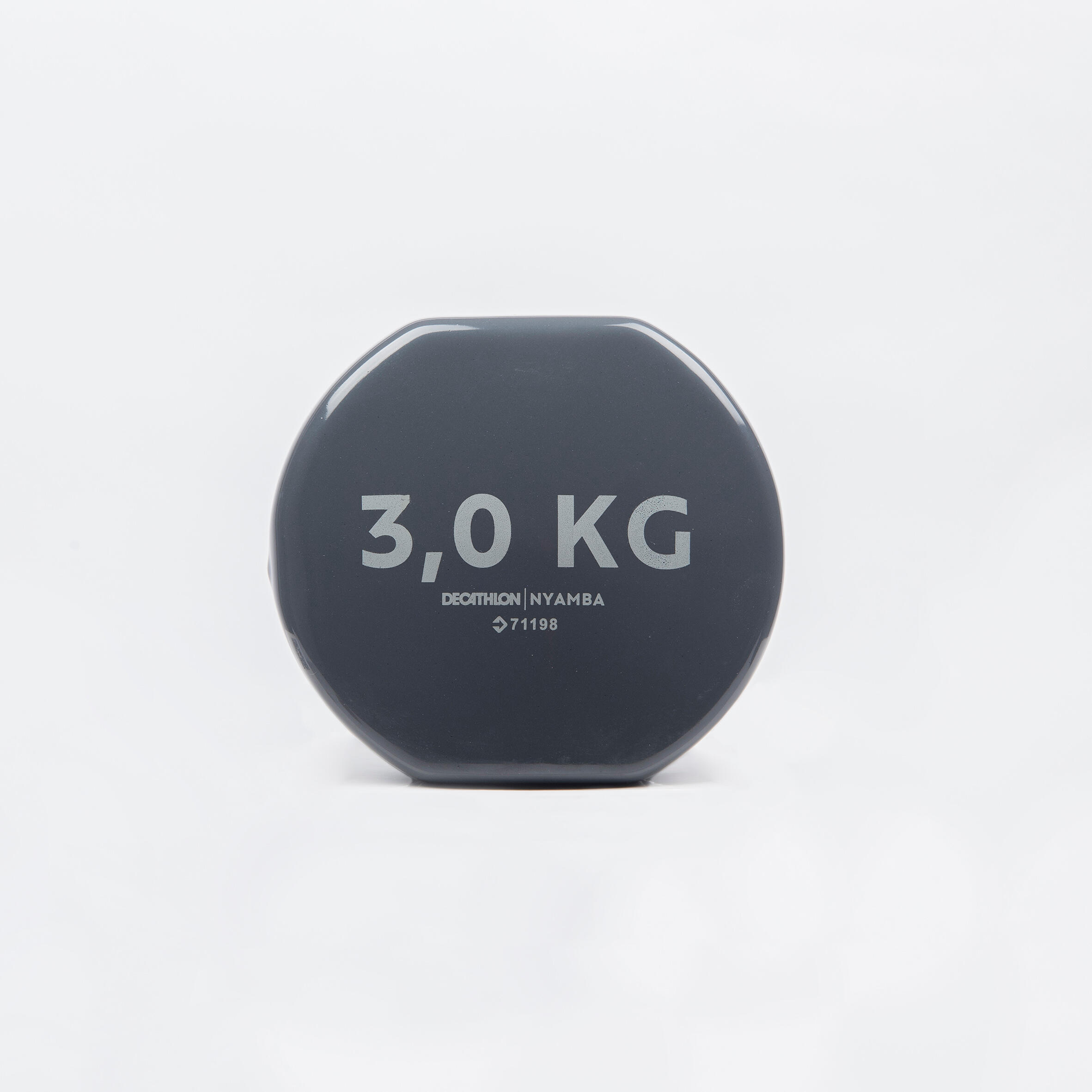 Pesas 2 x 3Kg de vinilo Fitness Gimnasia en casa Pilates Nyamba Gris 3/5