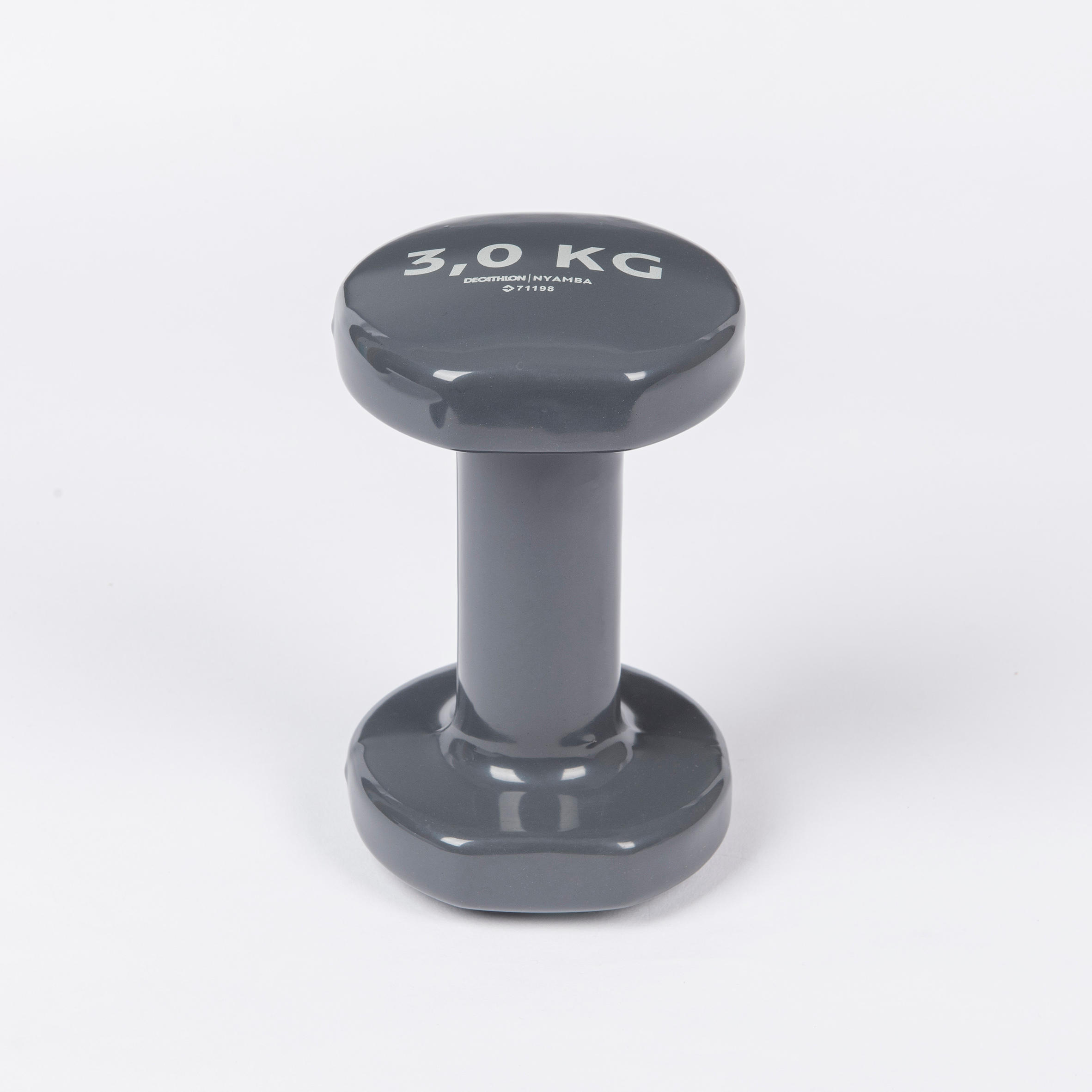 Pesas 2 x 3Kg de vinilo Fitness Gimnasia en casa Pilates Nyamba Gris 4/5