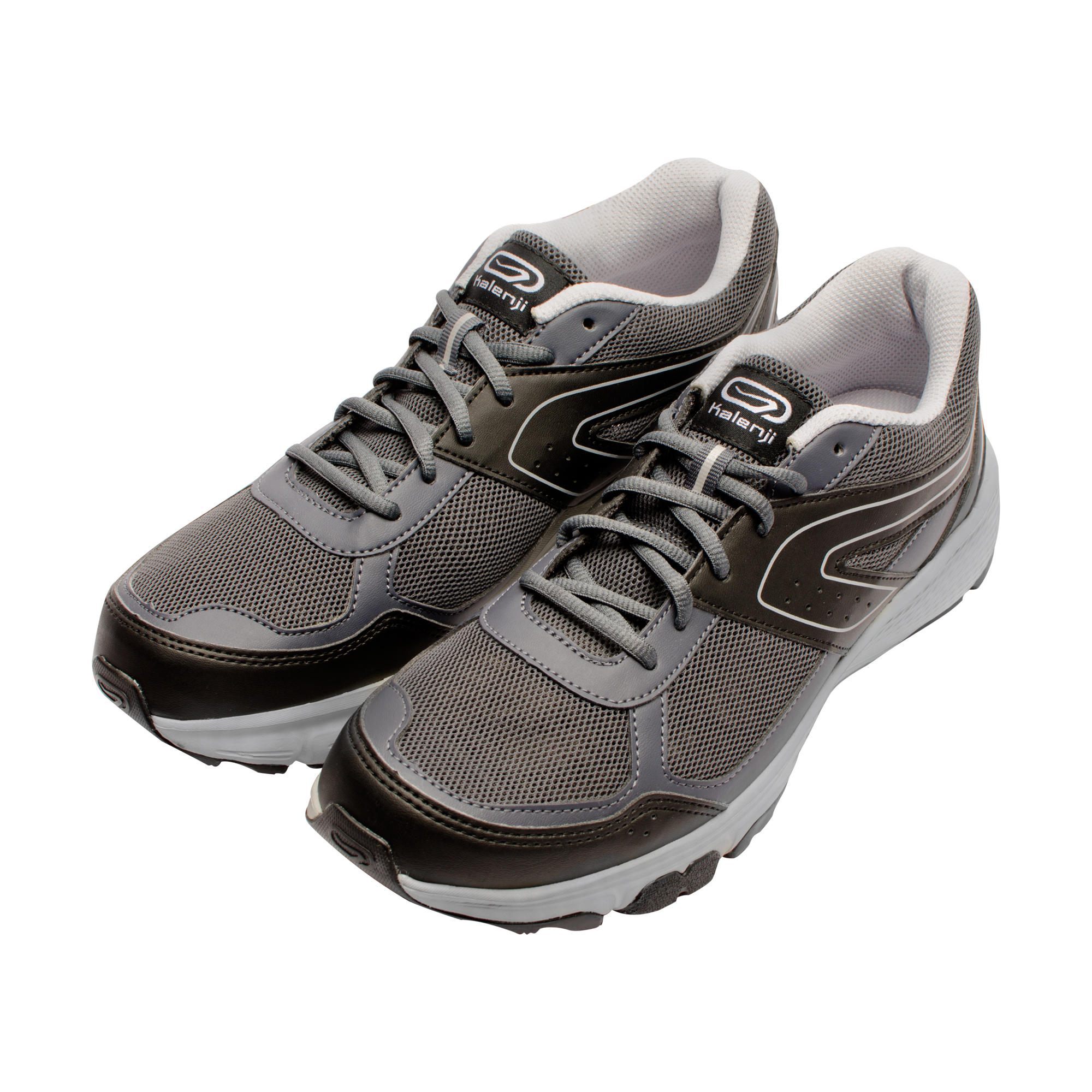 RUN CUSHION GRIP MEN'S RUNNING SHOE - GREY/BLACK 2/5