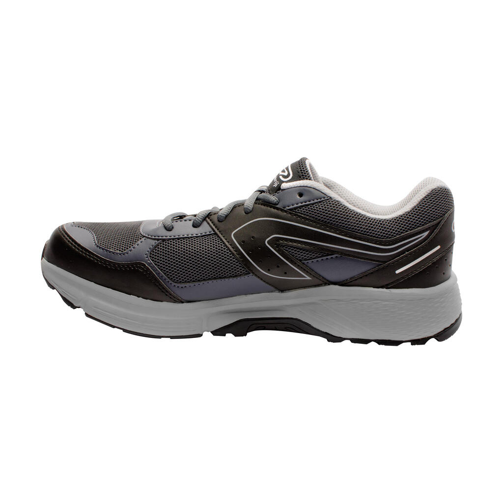 RUN CUSHION GRIP MEN'S RUNNING SHOE - GREY/BLACK