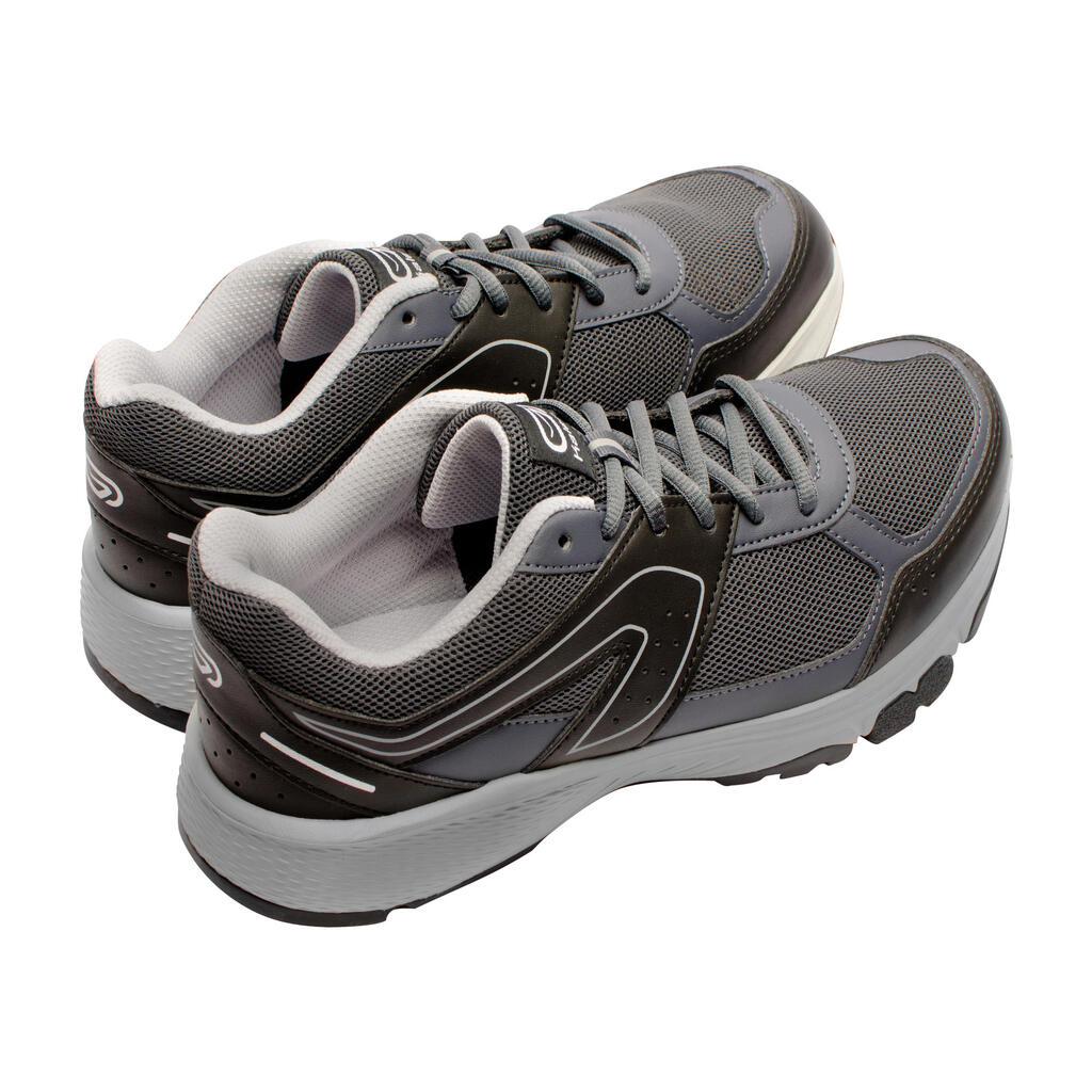 RUN CUSHION GRIP MEN'S RUNNING SHOE - GREY/BLACK