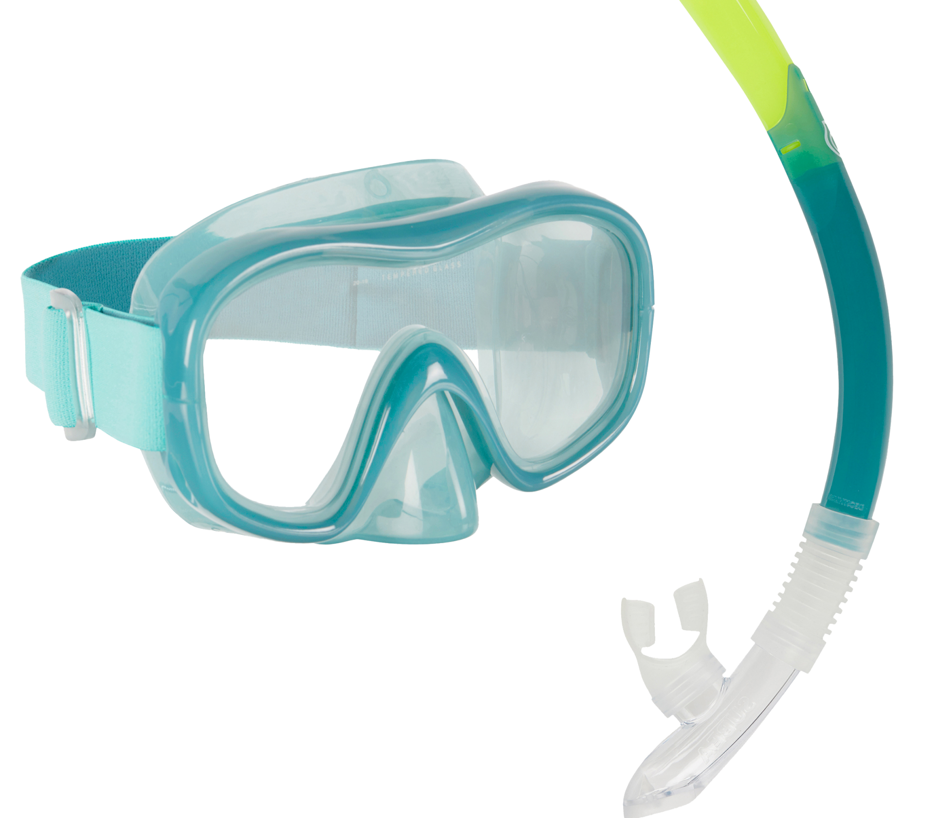 O conjunto de snorkeling com máscara e tubo