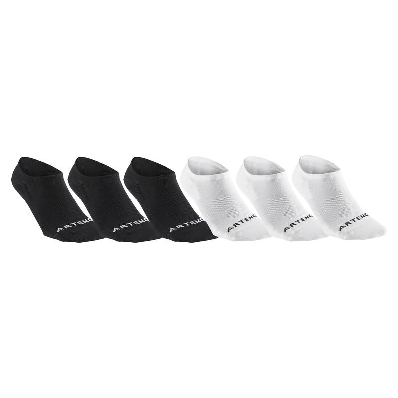 Calcetines cortos de tenis Pack de 6 Artengo RS 160 negro blanco