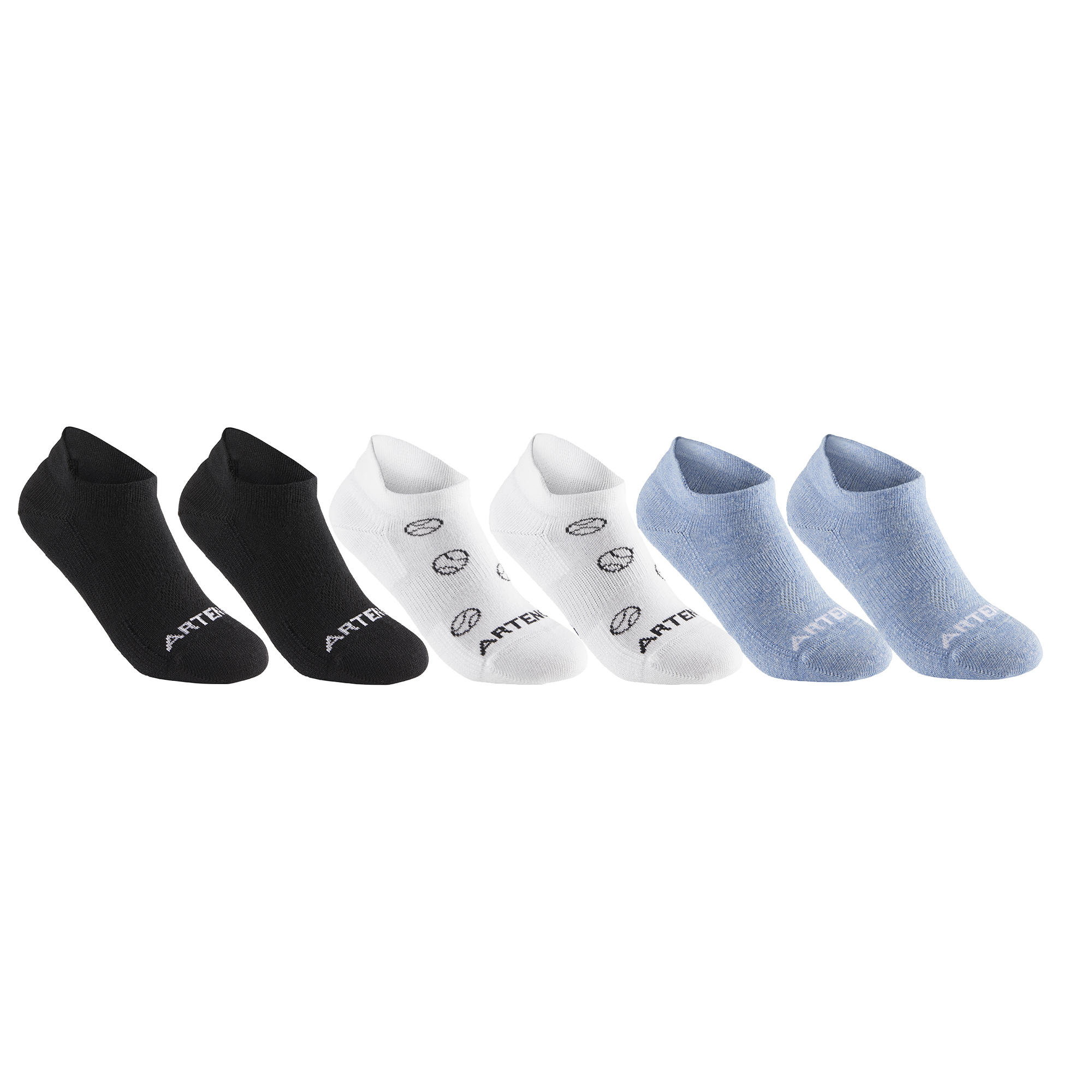 Kids' Lowedge Tennis Socks RS 160 6-Pack - Black/White/Blue 1/5