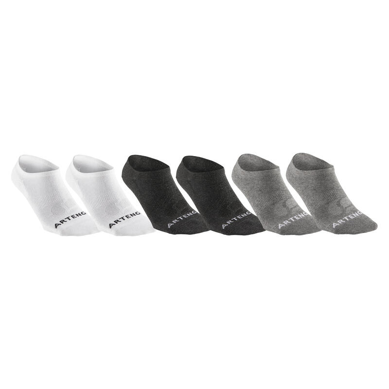 CHAUSSETTES DE SPORT BASSES ARTENGO RS 160 LOT DE 6 BLANC GRIS