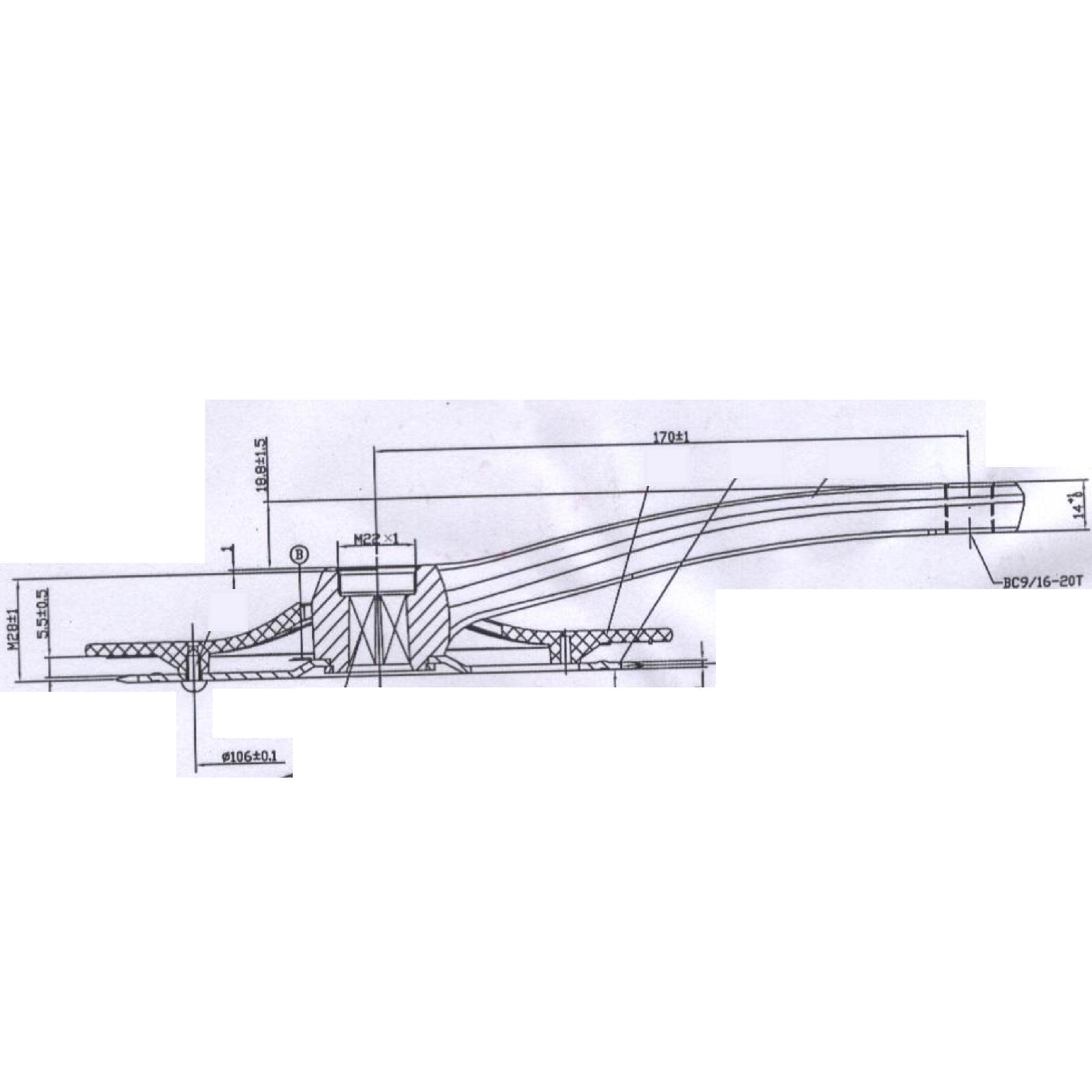 guarnitura mono 36t 170mm nero alluminio