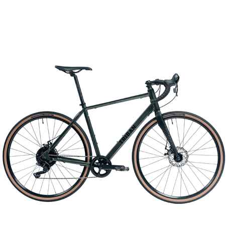 Bicicleta de gravel GRVL120 rin700 Triban - verde oscuro