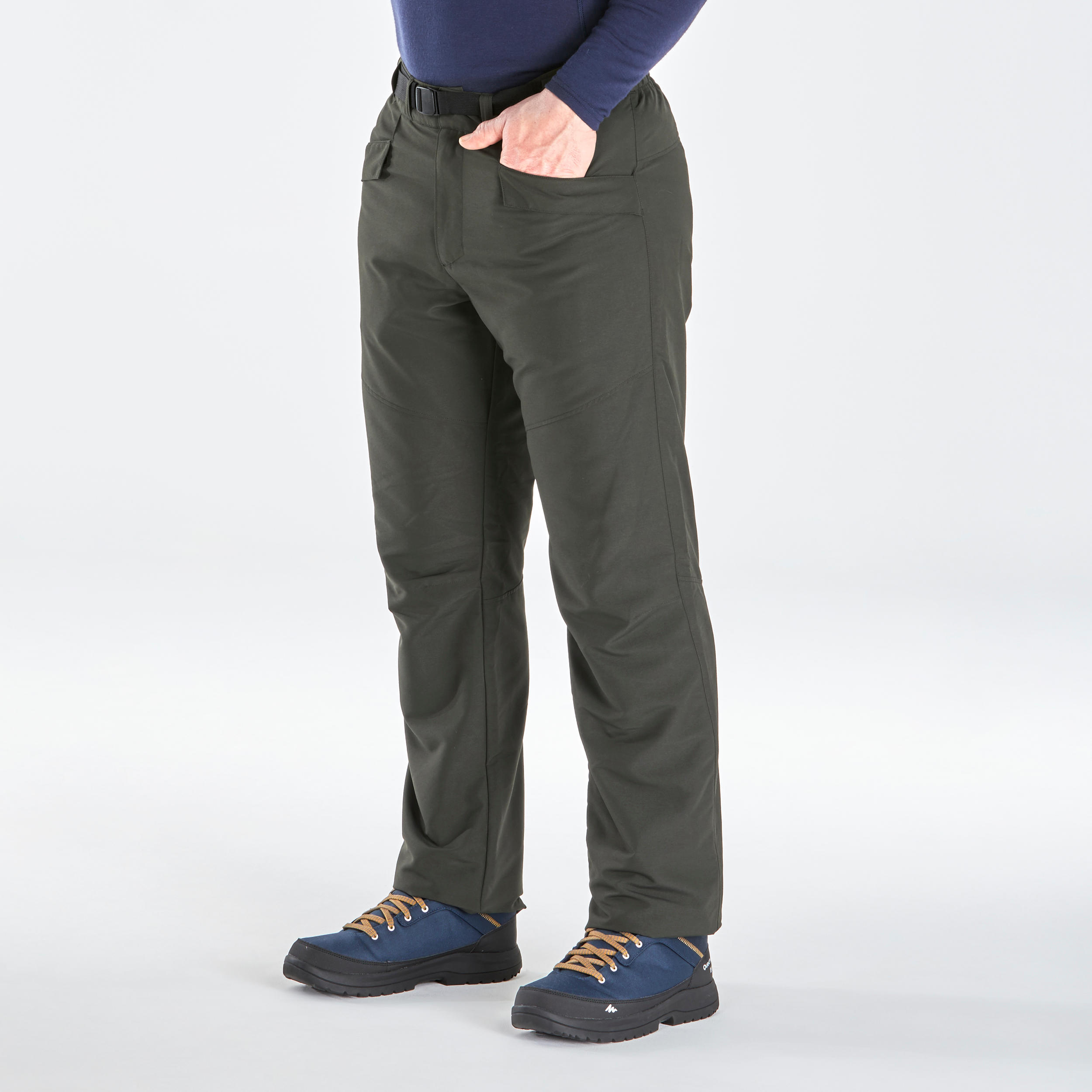 Men s Warm Water Repellent Hiking Trousers SH100 ULTRA WARM