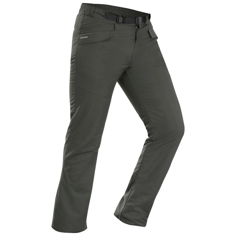 Pantalone za planinarenje SH100 tople vodoodbojne muške - kaki 