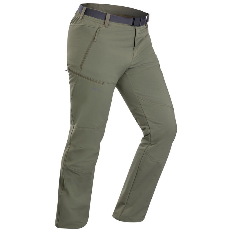 Pánské turistické vodoodpudivé kalhoty SH 500 X-warm stretch khaki