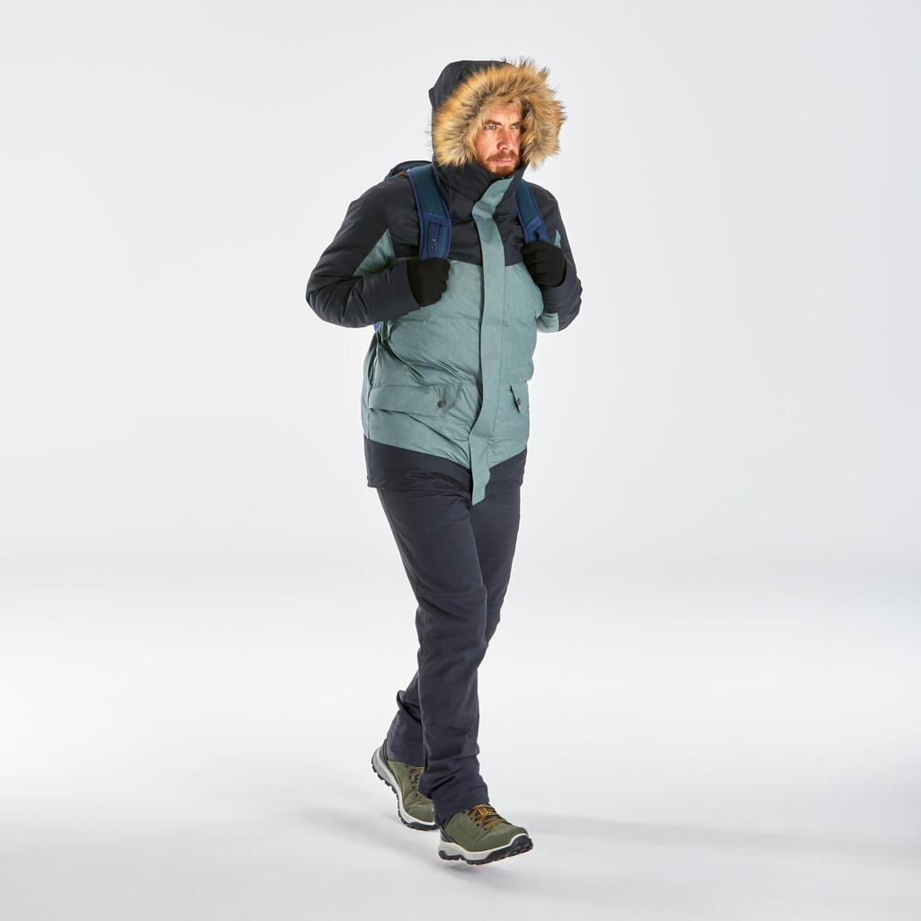 Wanderjacke Parka Winterwandern SH500 X-Warm wasserdicht -15 °C Herren