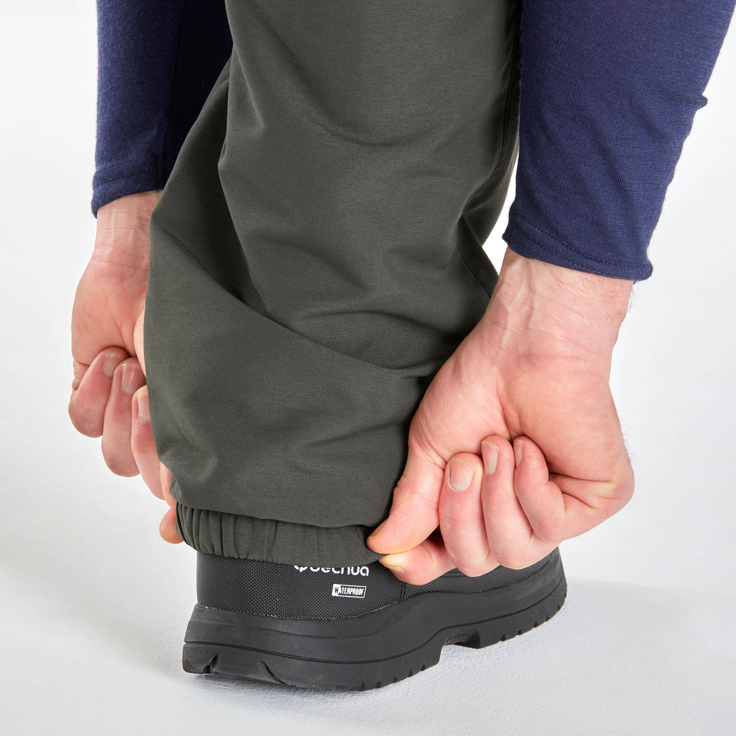 Men Warm Water-repellent Hiking Trousers  SH100 - Green -  5