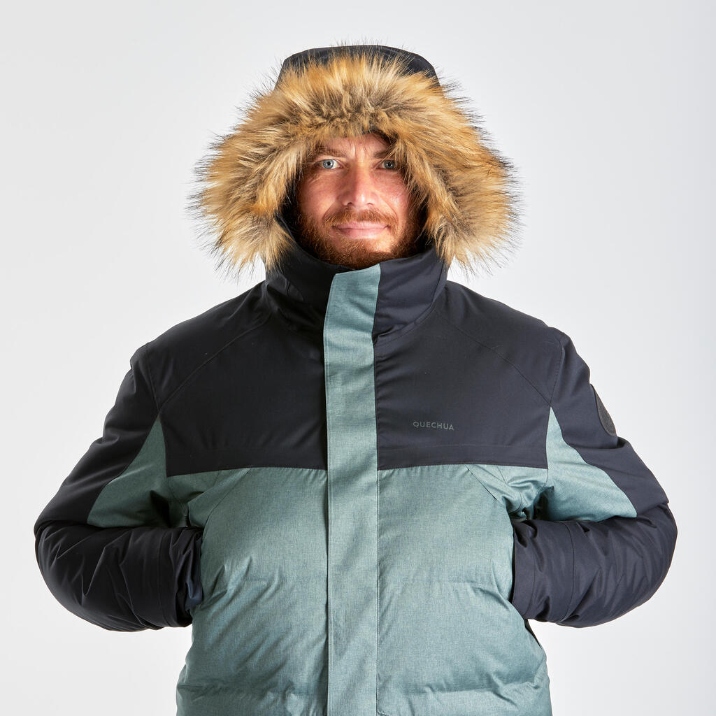 Wanderjacke Parka Winterwandern SH500 X-Warm wasserdicht -15 °C Herren