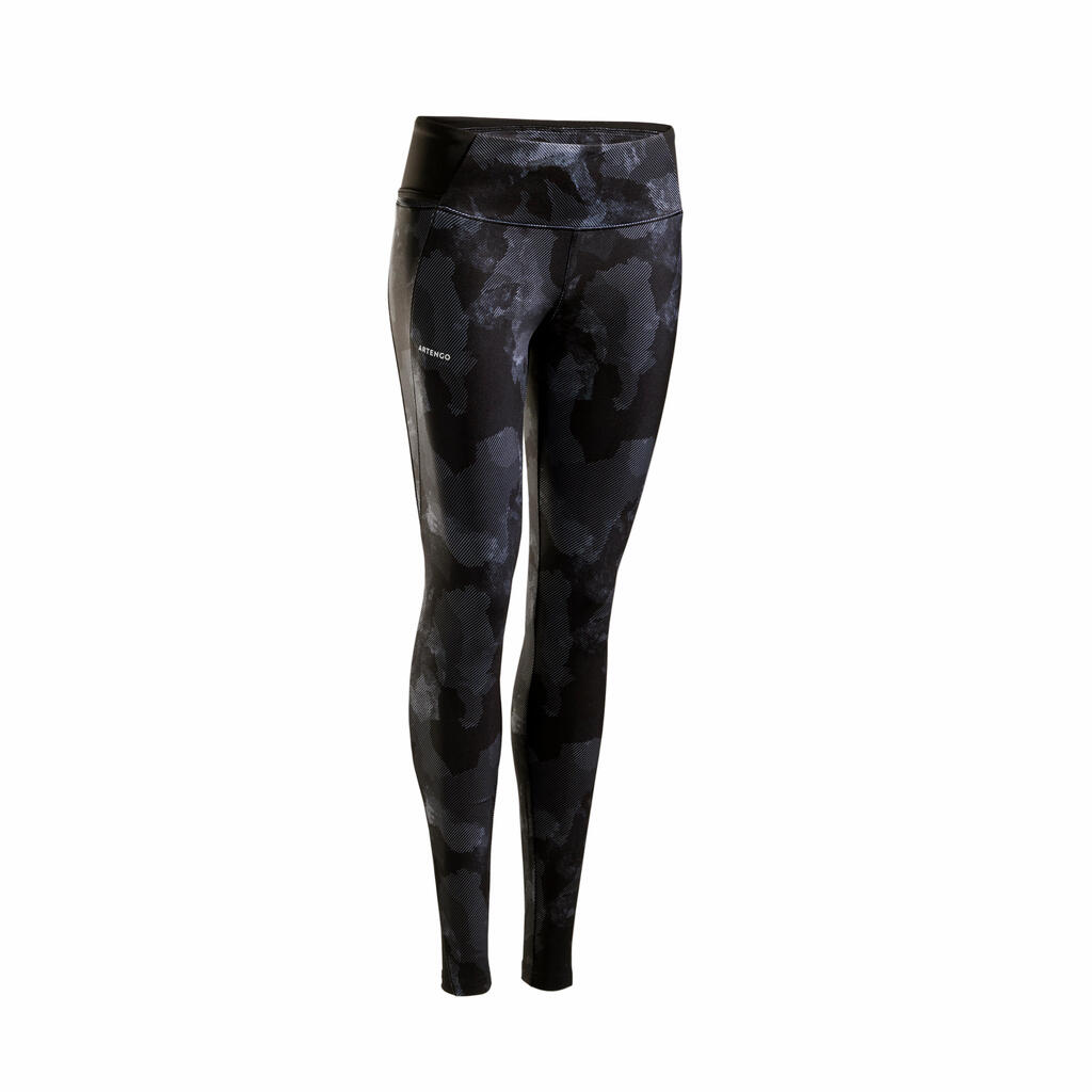 Legging tennis dry femme - HIP BALL noir camo