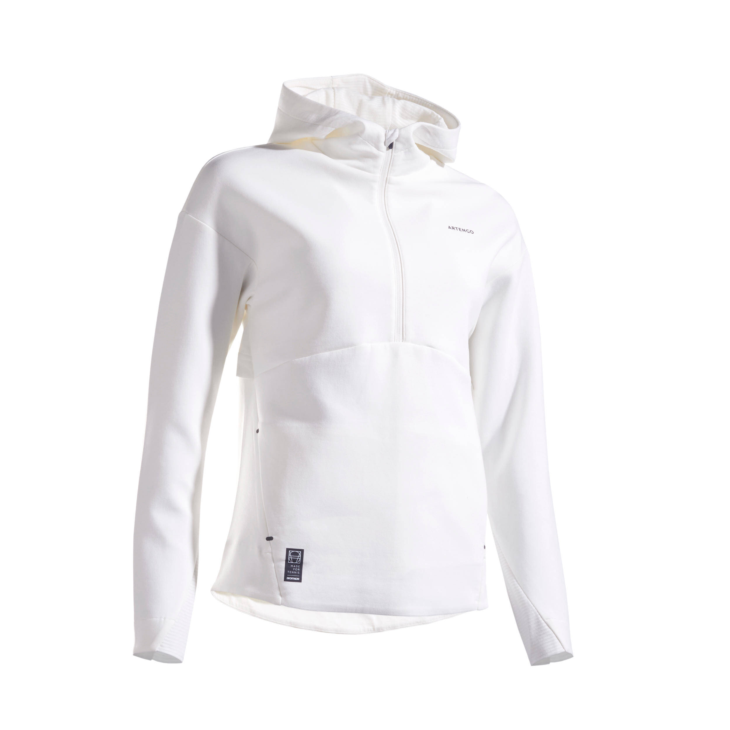 Soft Half Zip Tennis Hoodie Dry 900 - Off-White -  3
