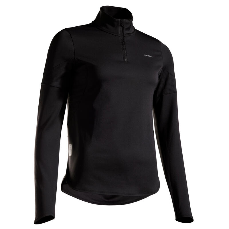 TEE SHIRT DE TENNIS FEMME MANCHES LONGUES TS TH 900 NOIR