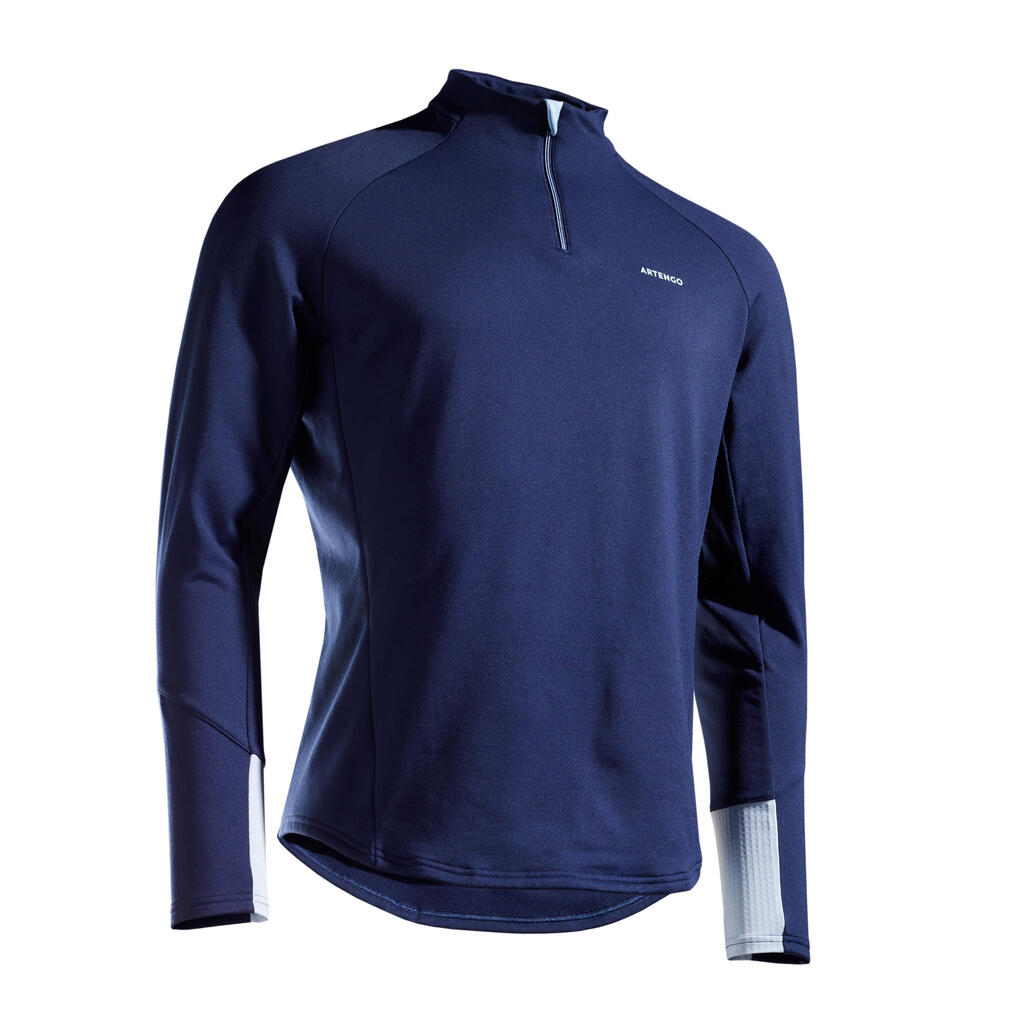 Men's Half-Zip Long-Sleeved Thermal Tennis Sweatshirt - Verdigris