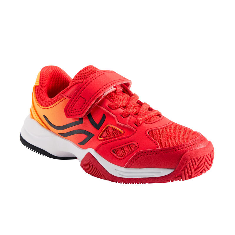 Tennisschuhe TS560 Turnschuhe mit Klettverschluss Kinder orange/rot