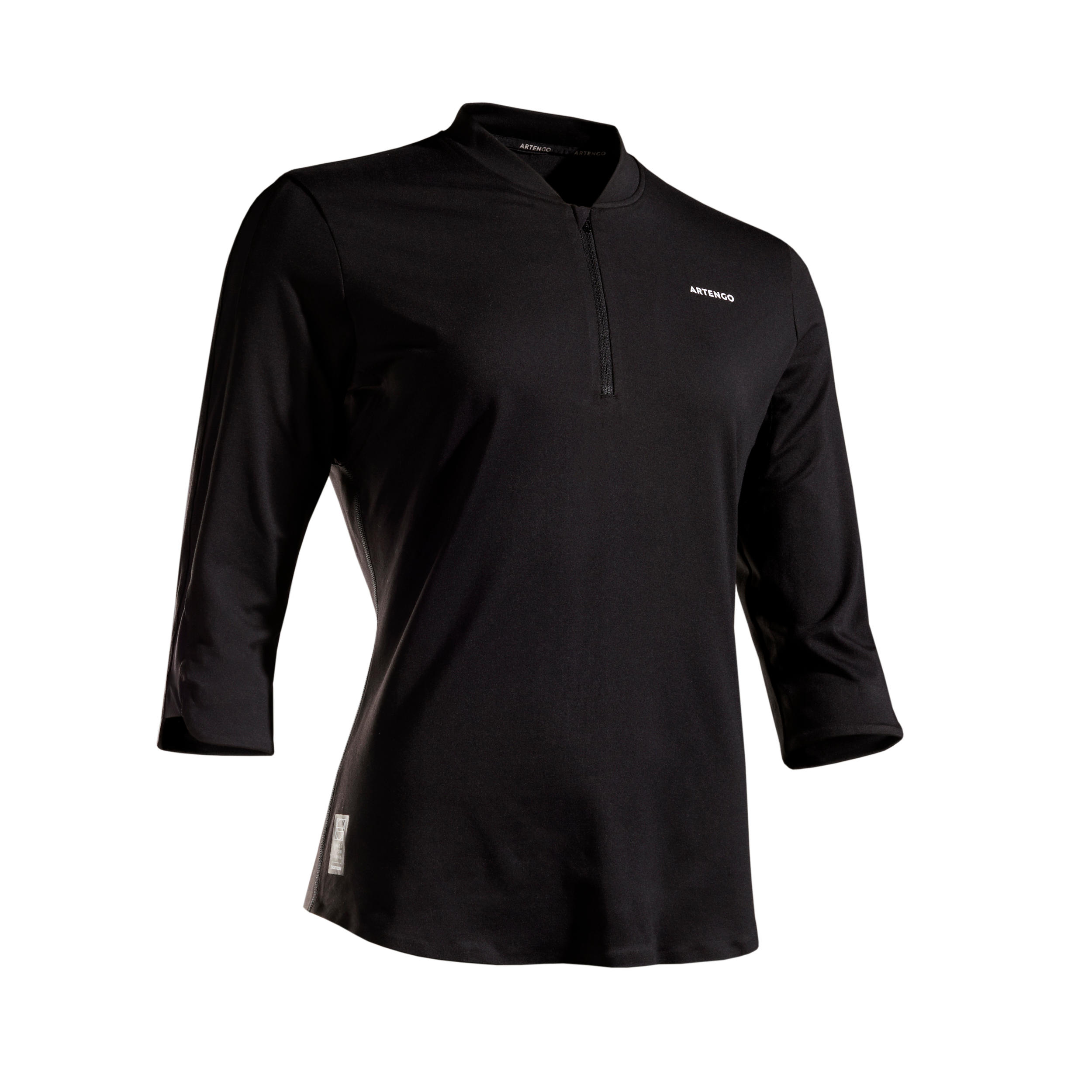 Bluză cu Mânecă 3/4 Tenis Dry 900 Negru Damă ARTENGO imagine 2022