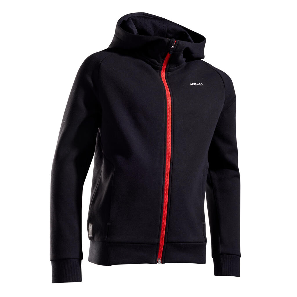 Boys' tennis thermal jacket - black