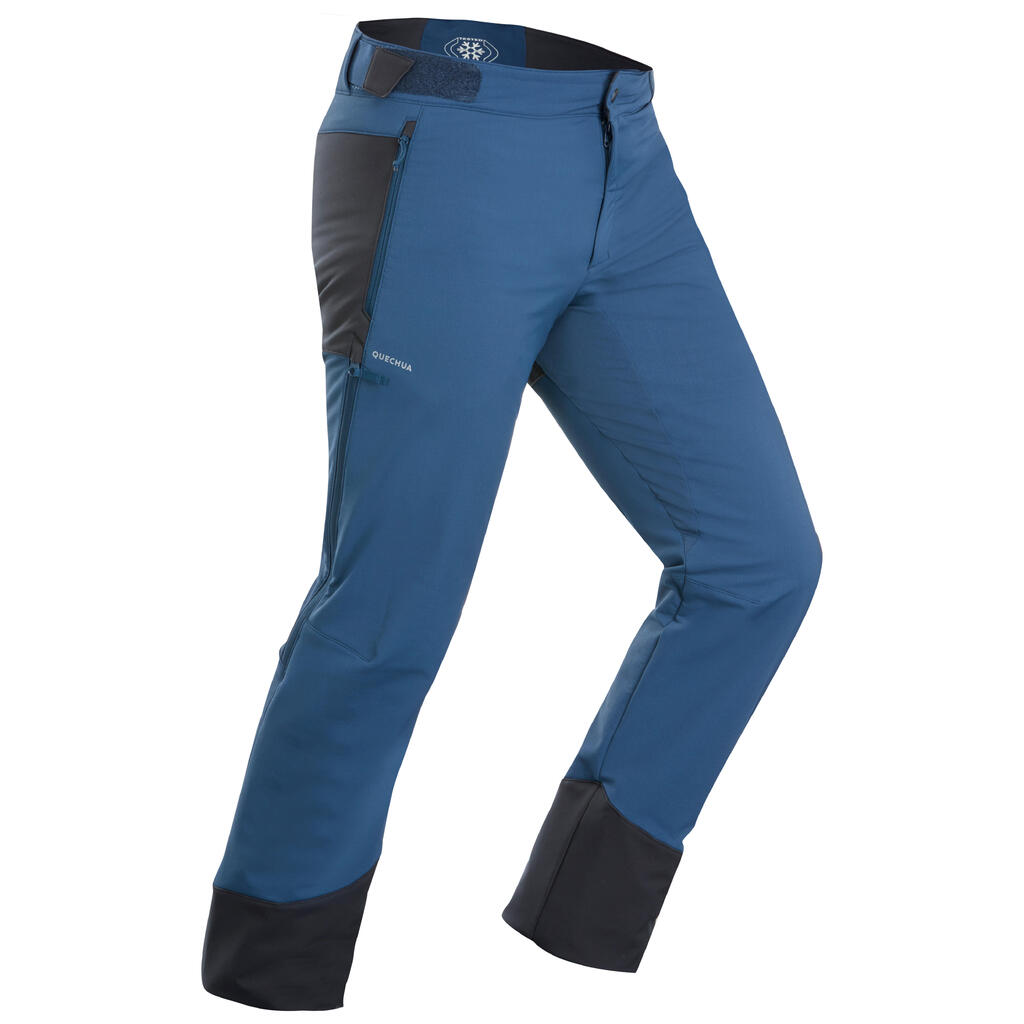 MUŠKE PANTALONE ZA PLANINARENJE TOPLE I VODOOTPORNE SA GAMAŠAMA SH520 X-WARM  