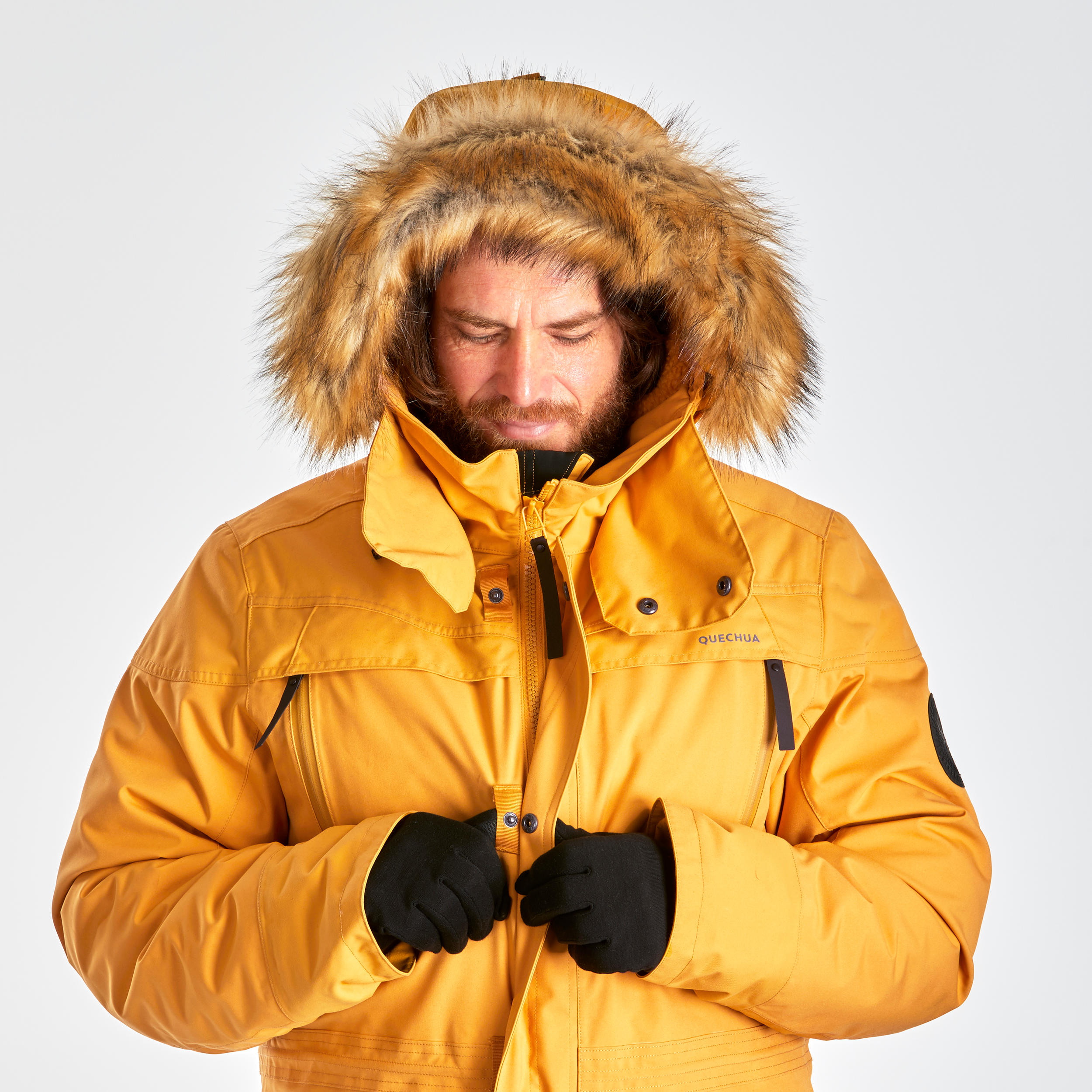 Giacca montagna uomo SH500 Ultra WARM ocra 3/9