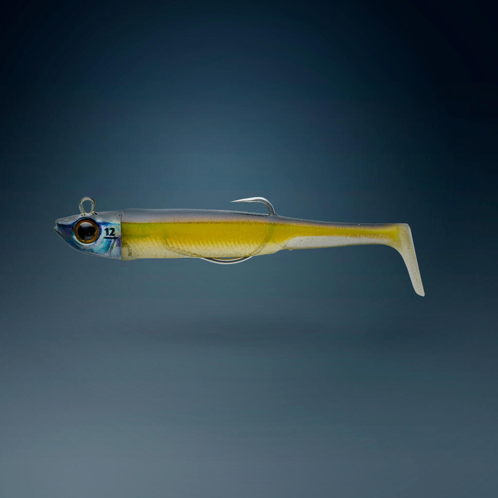 Sea Fishing Texas ANCHO Soft Lure COMBO 90 8 g neon yellow/red head