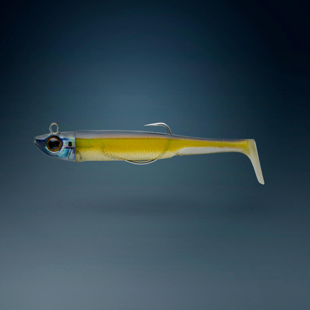 Sea Fishing Texas ANCHO Soft Lure COMBO 90 8 g neon yellow/red head