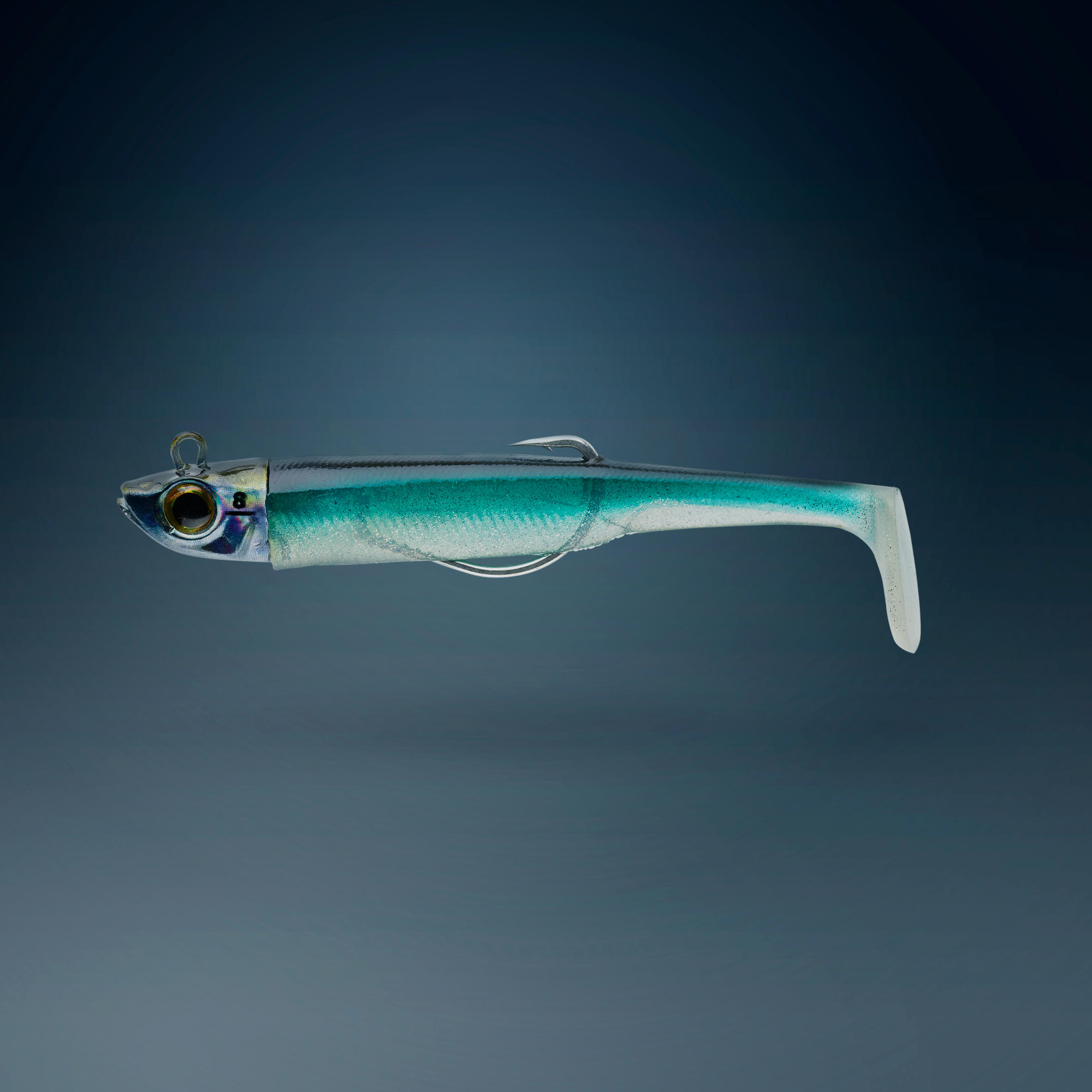 Combo leurres souples shad texan anchois ancho 90 8g ayu/bleu pêche en mer 4/10