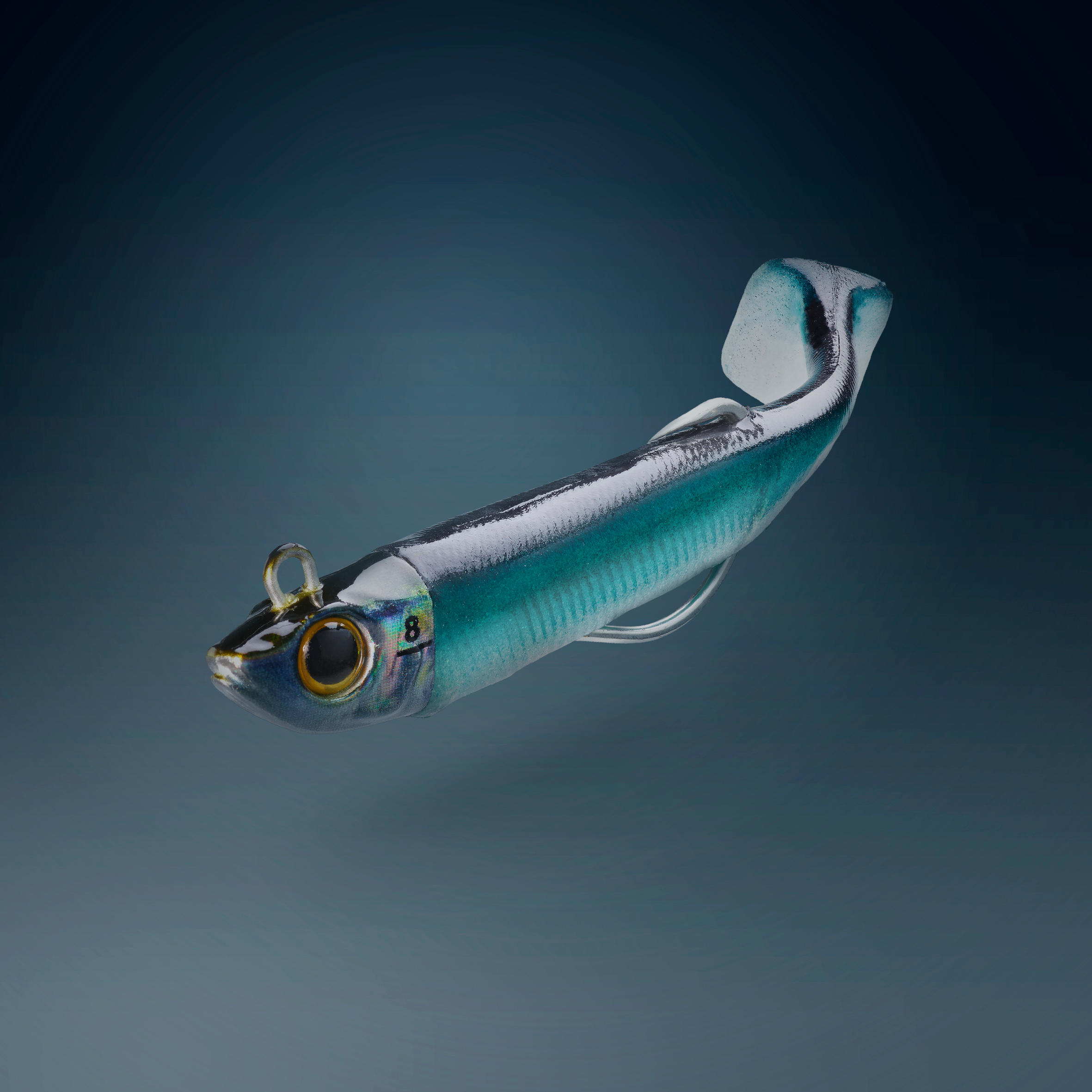 Combo leurres souples shad texan anchois ancho 90 8g ayu/bleu pêche en mer 5/10