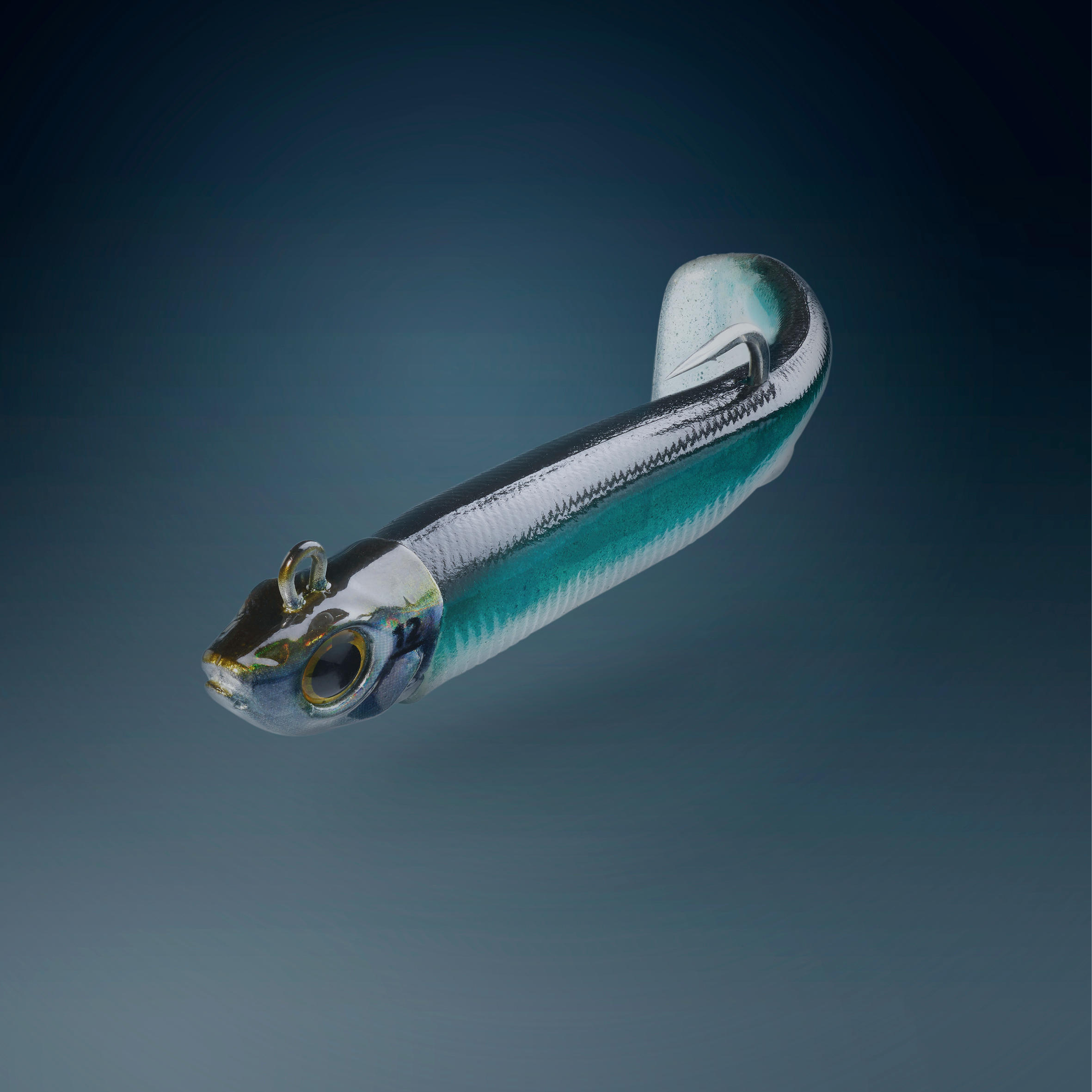 Combo leurres souples shad texan anchois ancho 90 12g ayu/bleu pêche en mer 5/10