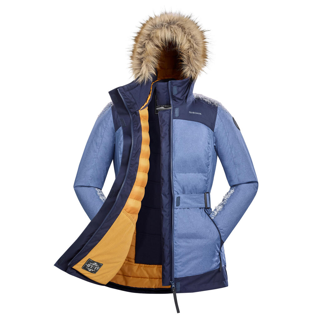 Parka light chaude imperméable de randonnée -SH500 X-WARM -15°C - femme