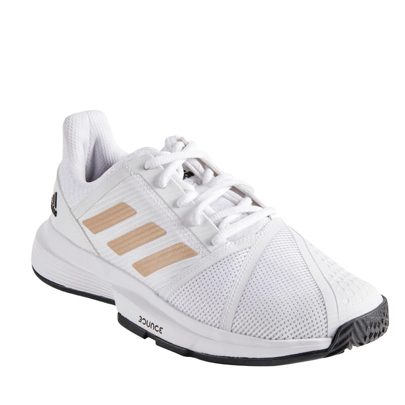 Women S Tennis Shoes Courtjam Bounce White Adidas Decathlon