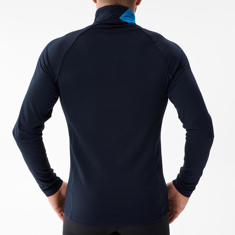 Camiseta cálida de esquí de fondo hombre XC S T-S W 100 azul oscuro